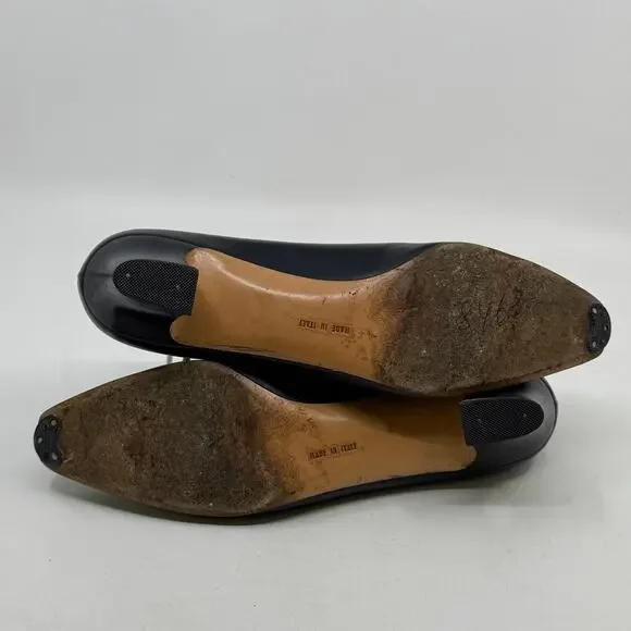 Vintage Salvatore Ferragamo Gold Buckle Low Pumps - Picture 6 of 12